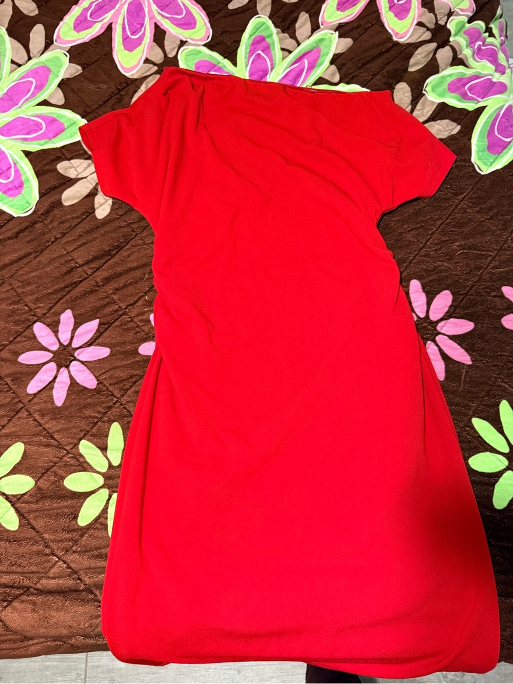 Red Women's Boatneck Shift Dress